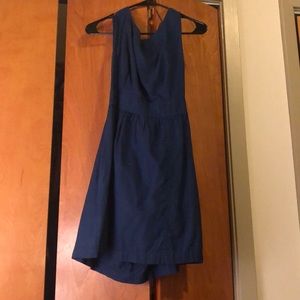 Open back navy dress